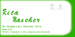 rita mascher business card